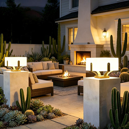 Modern White Square Waterproof Outdoor LED Fence Post Lights