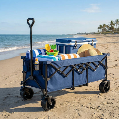 300L Heavy Duty Folding Utility Wagon Cart with All - Terrain Wheels - Flare Shack
