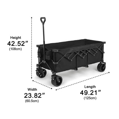 300L Heavy Duty Folding Utility Wagon Cart with All-Terrain Wheels