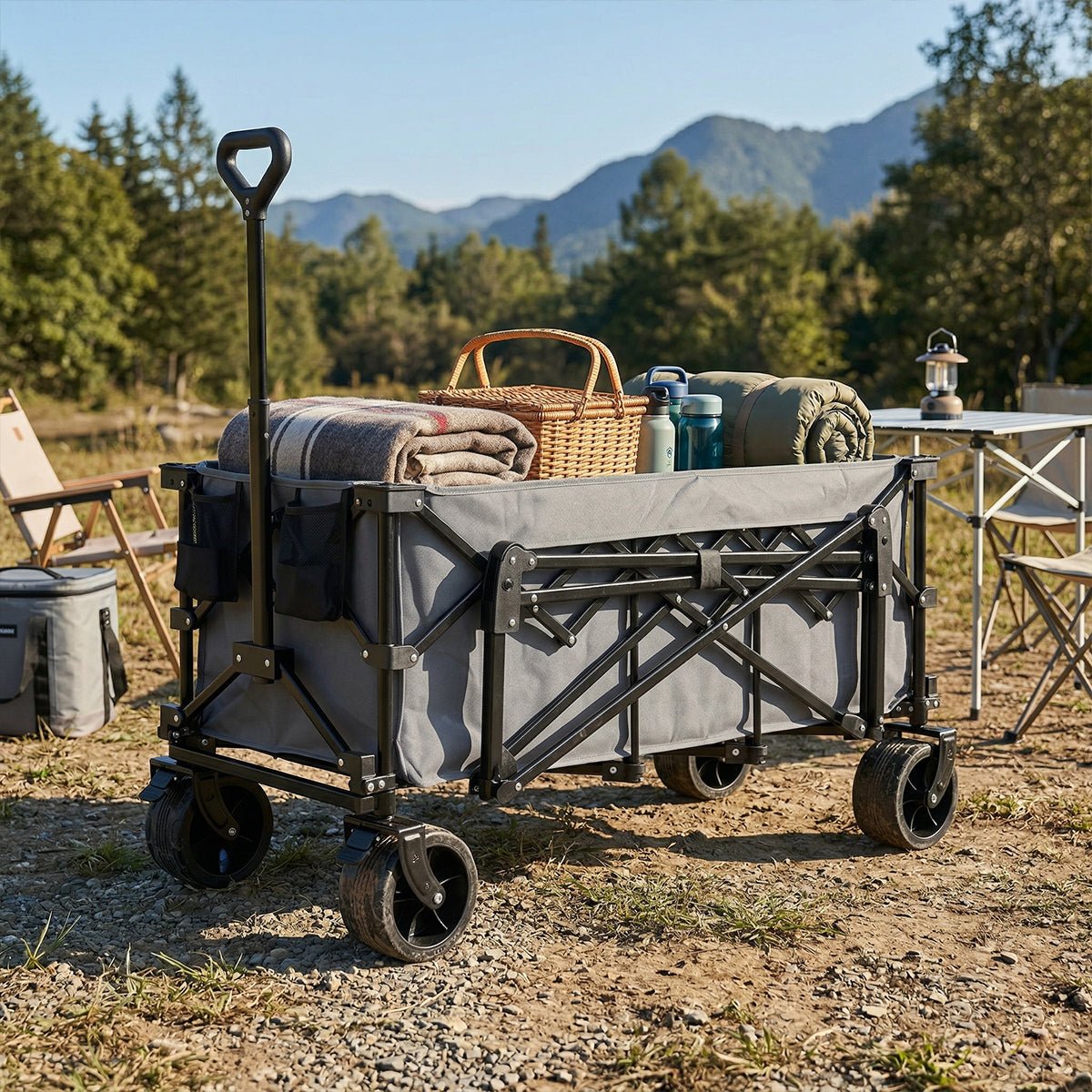 300L Heavy Duty Folding Utility Wagon Cart with All - Terrain Wheels - Flare Shack