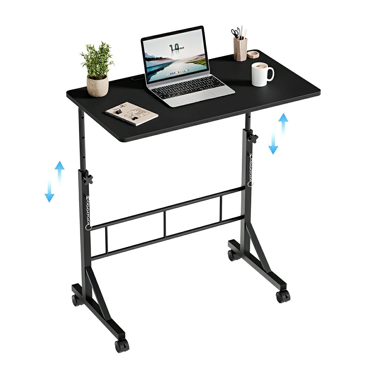 31.5" Adjustable Mobile Rolling Ergonomic Office Desk
