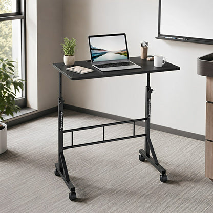 31.5" Adjustable Mobile Rolling Ergonomic Office Desk