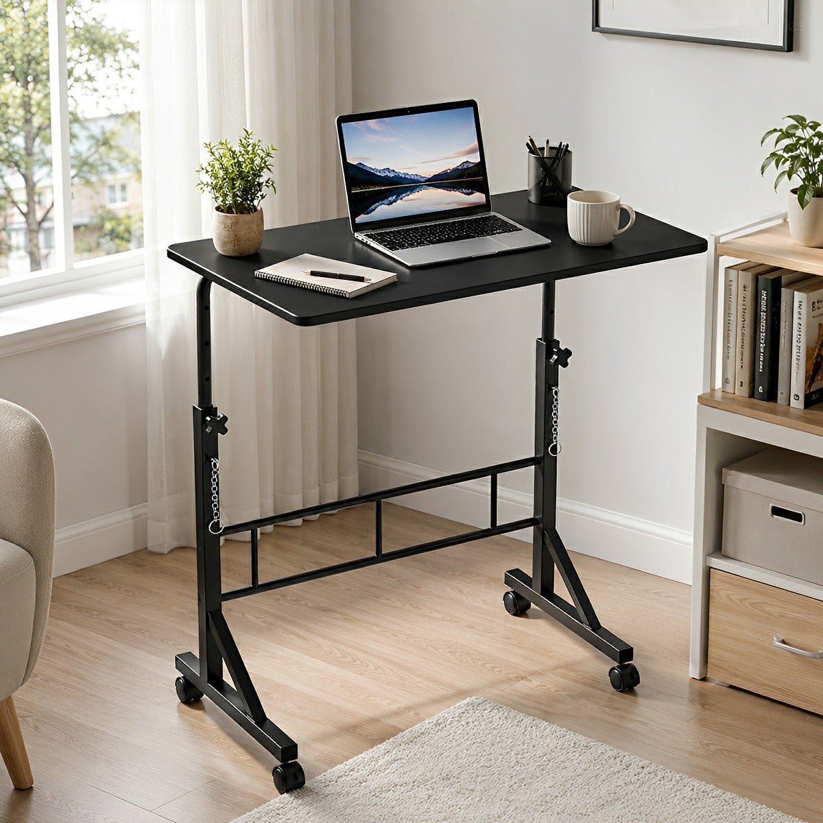 31.5" Adjustable Mobile Rolling Ergonomic Office Desk - Flare Shack