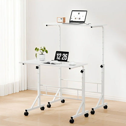 31.5" Adjustable Mobile Rolling Ergonomic Office Desk