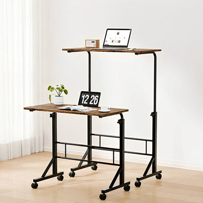 31.5" Adjustable Mobile Rolling Ergonomic Office Desk