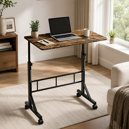 31.5" Adjustable Mobile Rolling Ergonomic Office Desk