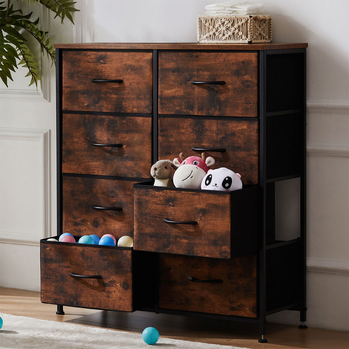 Large Capacity 5-10 Drawer Fabric Storage Cabinet Organizer