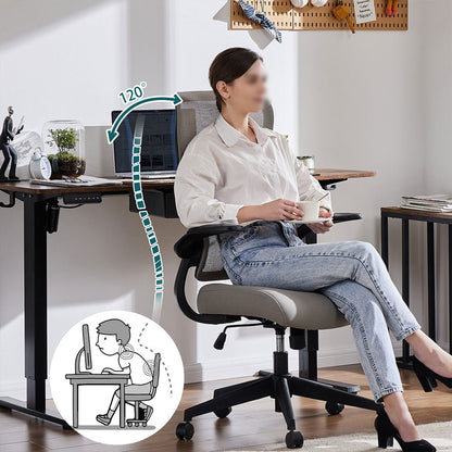 360 ° Rotatable Ergonomic Computer Mesh Office Chair with Armrests Support