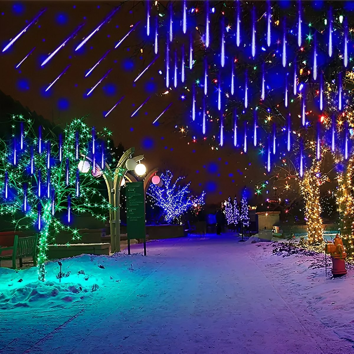 360° Waterproof Meteor Showers Dynamic Landscape Tree String Light Decor