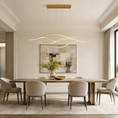 Modern Wave LED Linear Pendant Light