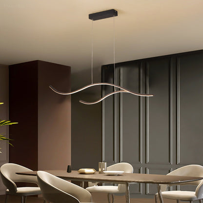 Modern Wave LED Linear Pendant Light