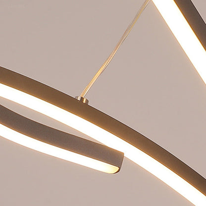 Modern Wave LED Linear Pendant Light