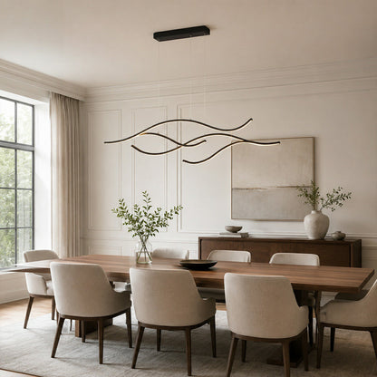 Modern Wave LED Linear Pendant Light
