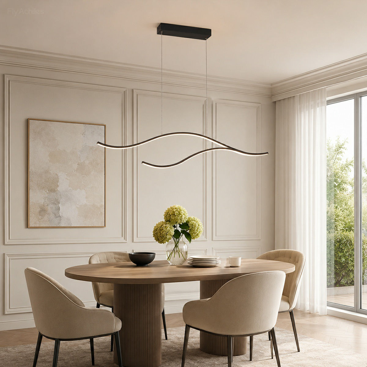 Modern Wave LED Linear Pendant Light