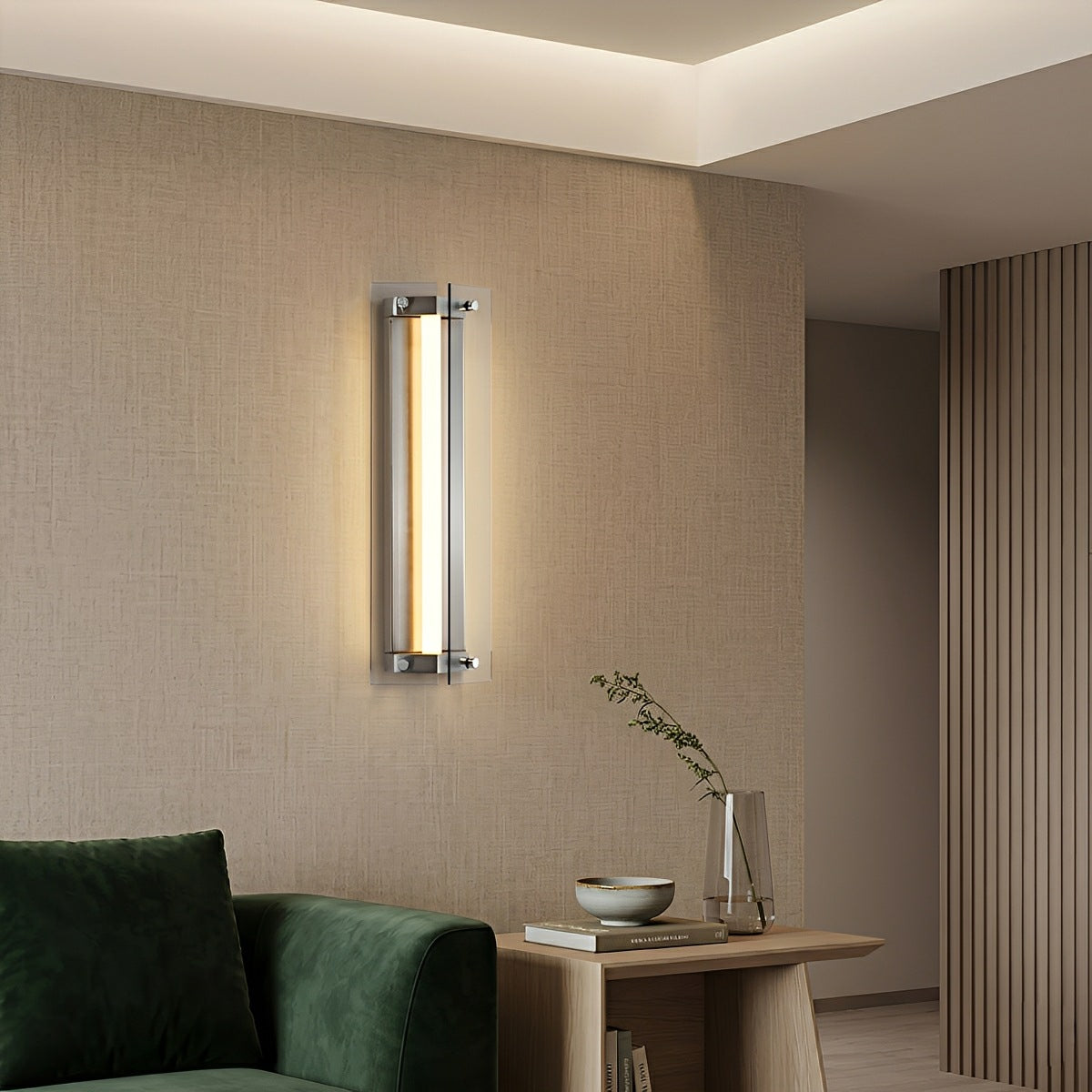 Modern Vertical Glass LED Wall Sconce