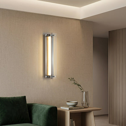 Modern Vertical Glass LED Wall Sconce
