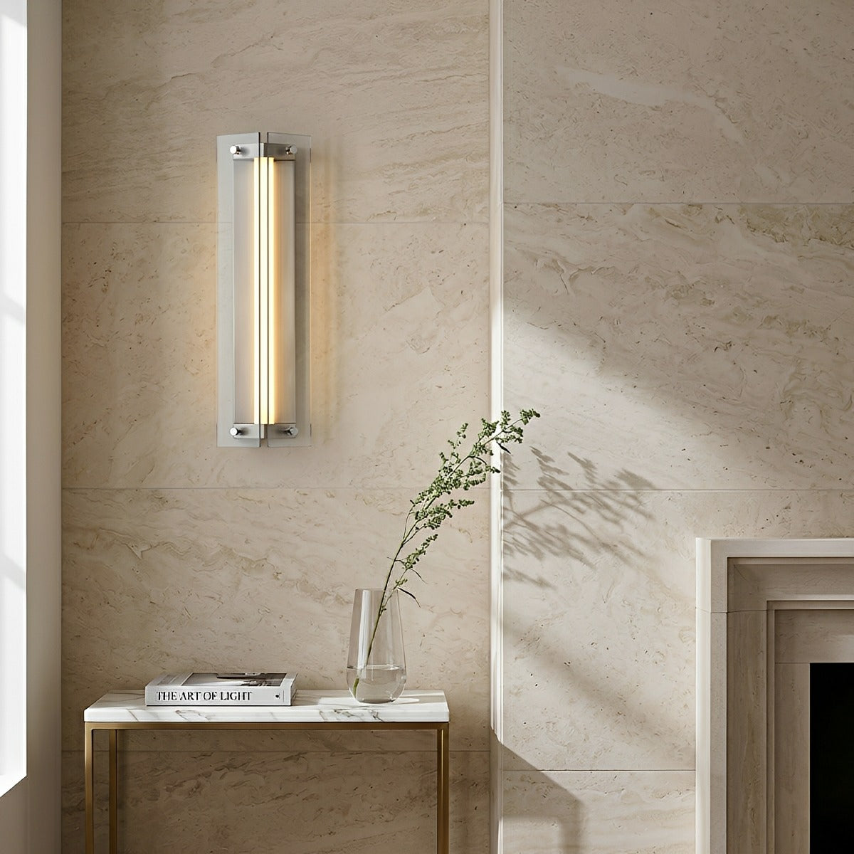 Modern Vertical Glass LED Wall Sconce