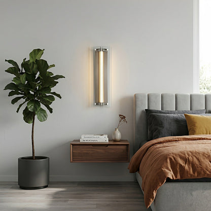 Modern Vertical Glass LED Wall Sconce