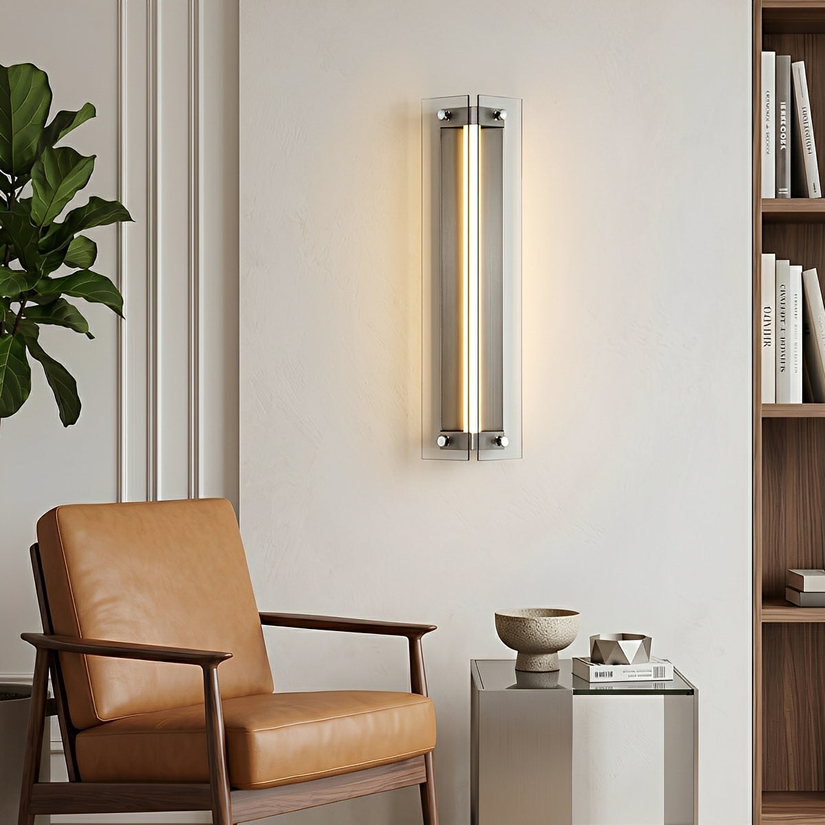 Modern Vertical Glass LED Wall Sconce