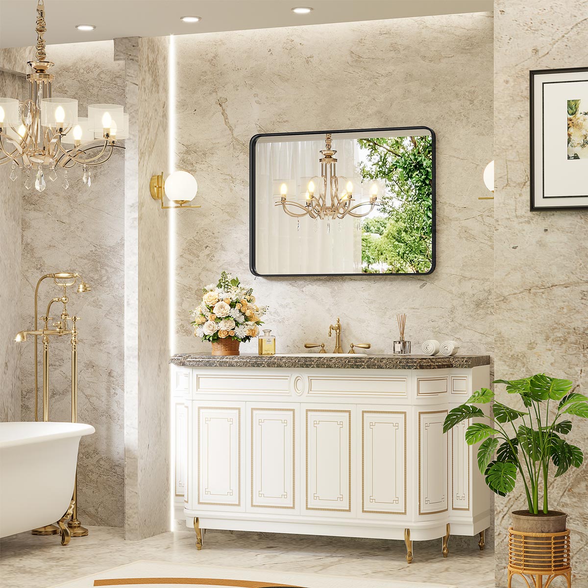 40"×30" Modern Farmhouse Bathroom Vanity Mirror Wall Mirror - Flare Shack