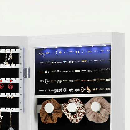 47.2" Wall Jewelry Armoire with Full Mirror & Lockable