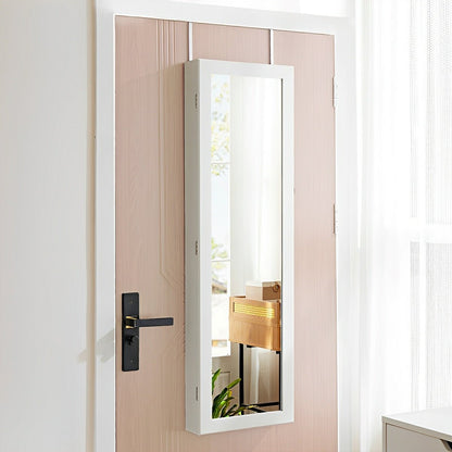 47.2" Wall Jewelry Armoire with Full Mirror & Lockable