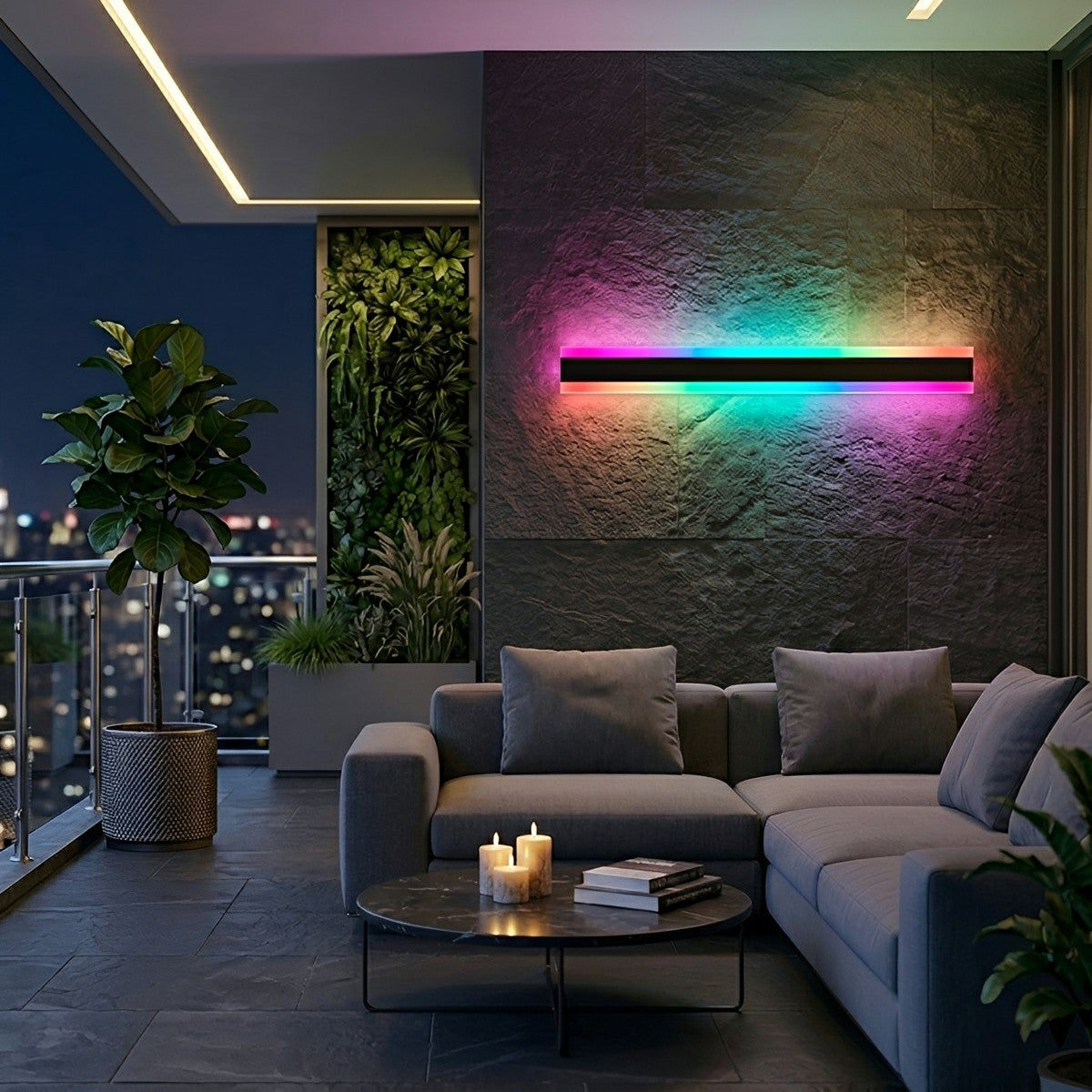 Waterproof Modern LED RGB Long Strip Outdoor Wall Light