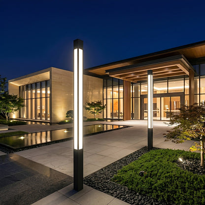 Modern LED Bollard Light – Waterproof Black Outdoor Pathway Light