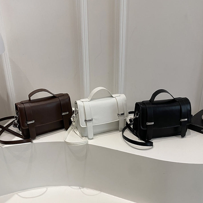 Lightweight Women's Square Mini Bag - Structured Flap, PU Leather, for Everyday Wear