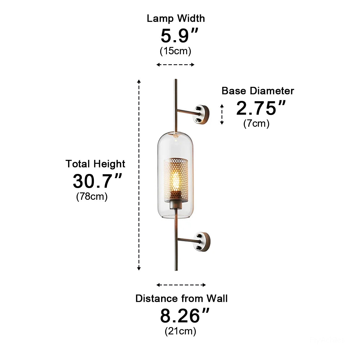 Dimmable Vintage Industrial Cylinder Glass LED Wall Sconces