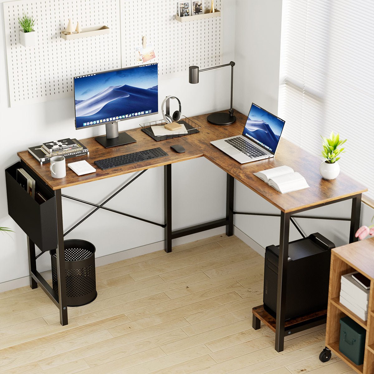 50 Inch Modern L - Shaped Computer Desk Gaming Corner Office Table - Flare Shack