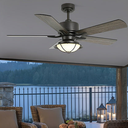 52" Classic Outdoor DC Motor Reverse Ceiling Fan Light - Flare Shack