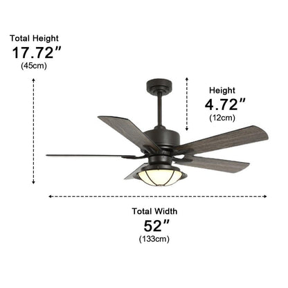 52" Classic Outdoor DC Motor Reverse Ceiling Fan Light