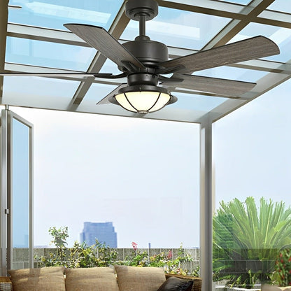 52" Classic Outdoor DC Motor Reverse Ceiling Fan Light - Flare Shack