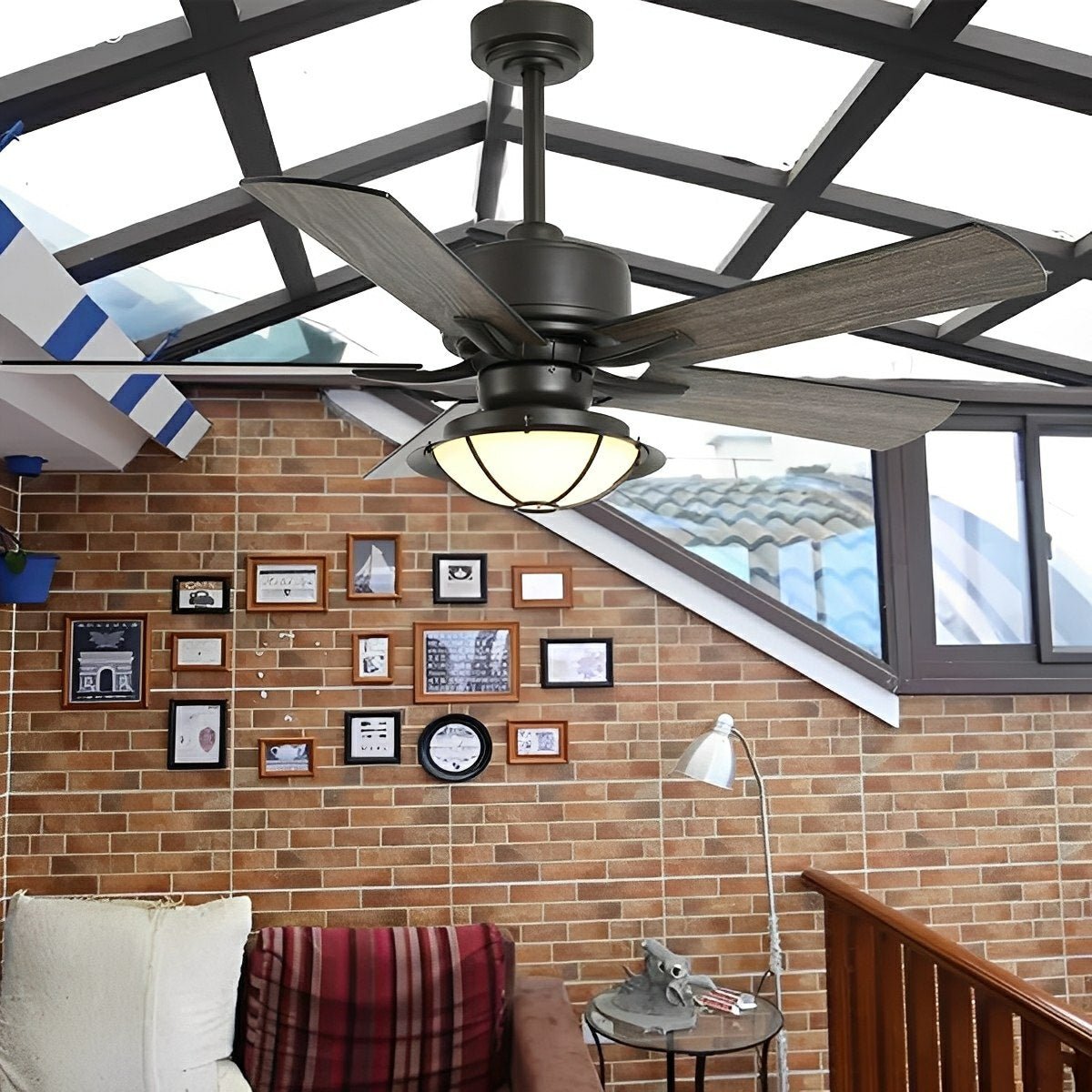 52" Classic Outdoor DC Motor Reverse Ceiling Fan Light - Flare Shack
