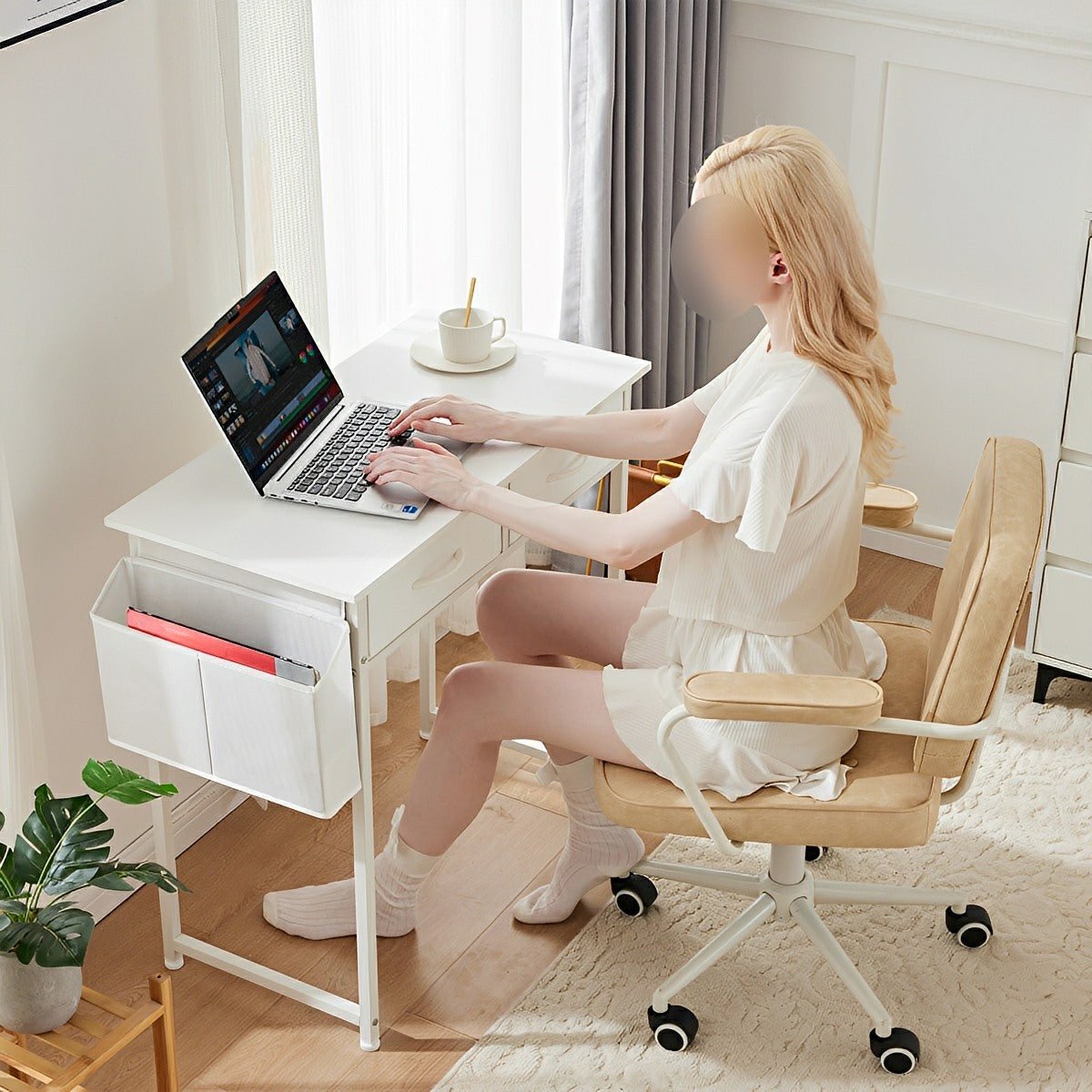 55" Computer Desk with 6 Drawers - for Home Office
