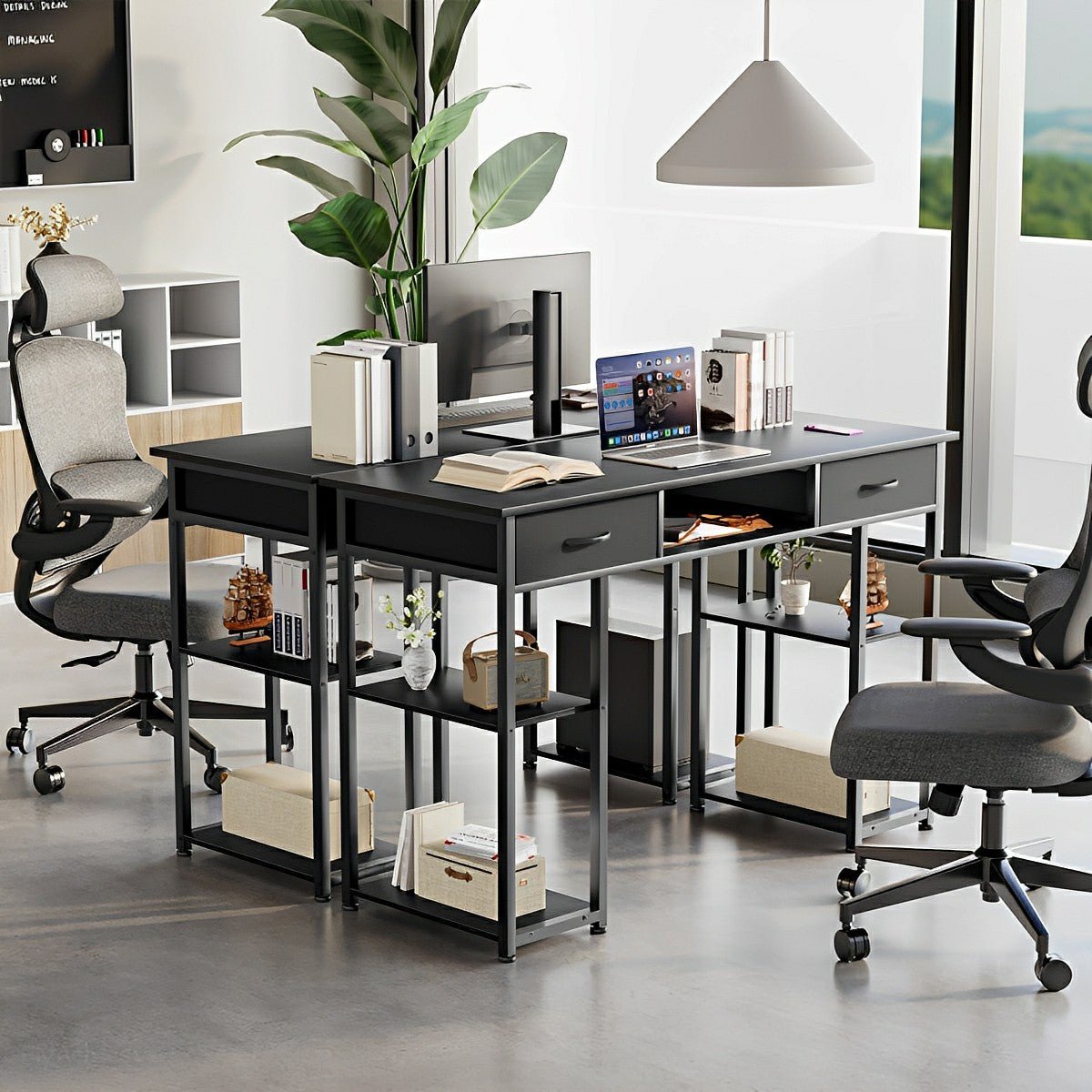 55" Computer Desk with 6 Drawers - for Home Office