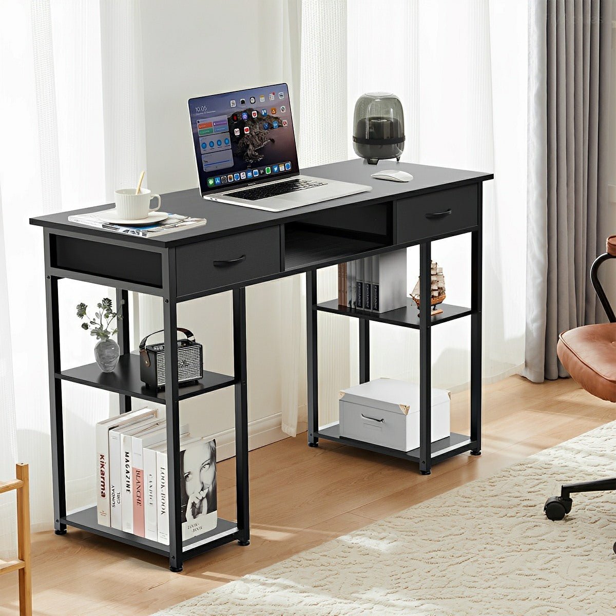 55" Computer Desk with 6 Drawers - for Home Office