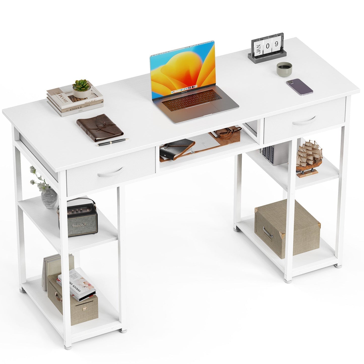 55" Computer Desk with 6 Drawers - for Home Office