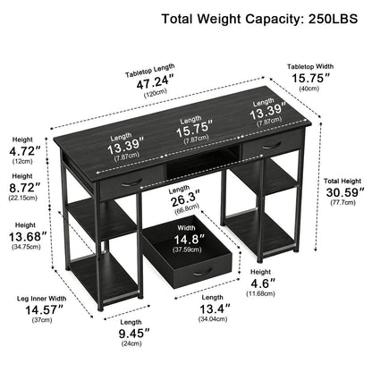 55" Computer Desk with 6 Drawers - for Home Office