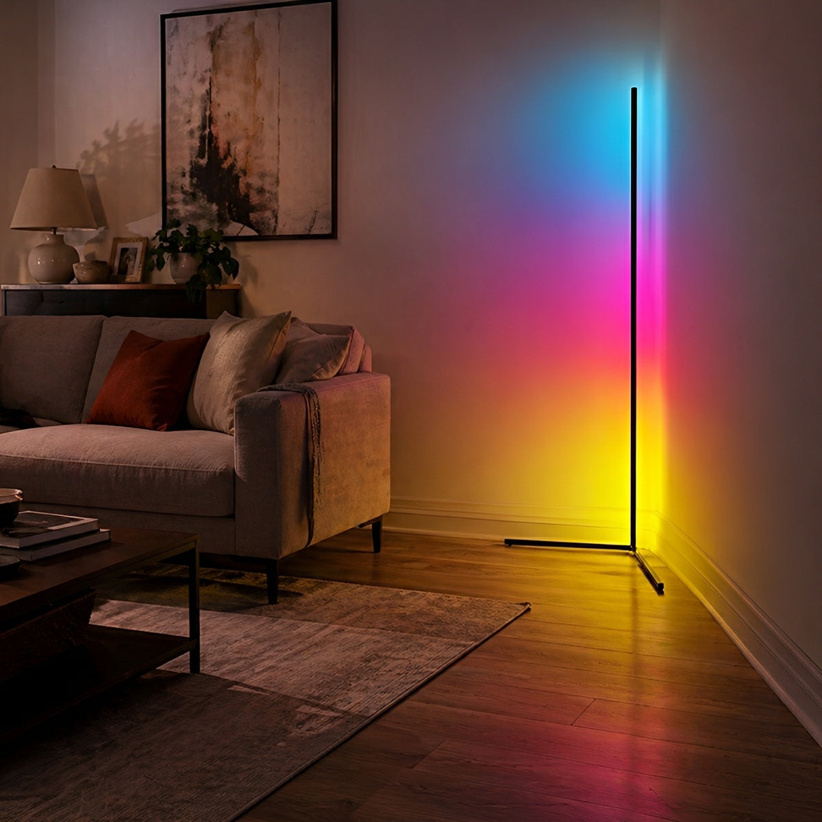 Modern Minimalist Smart LED Corner Floor Lamp Ambient Lightning