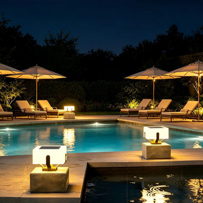 Modern White Square Waterproof Outdoor LED Fence Post Lights