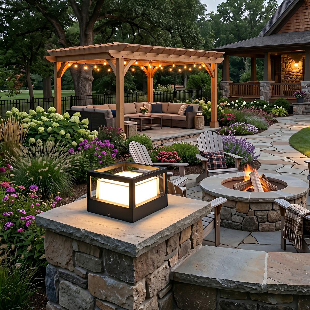 Waterproof Modern Square Outdoor Post Cap Light Fence Landscape Light