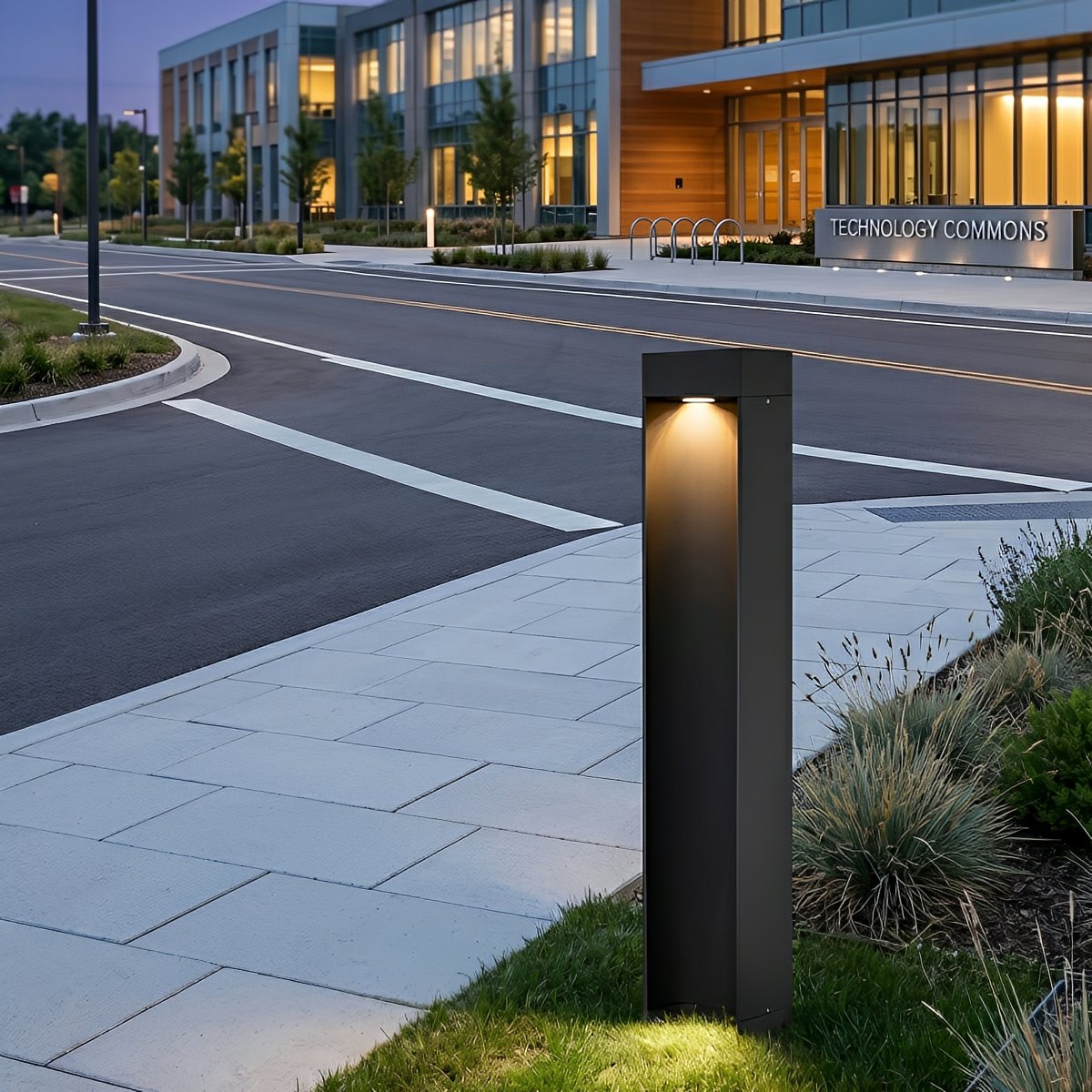 Square LED Waterproof Black Modern Outdoor Lawn Light Path Lights