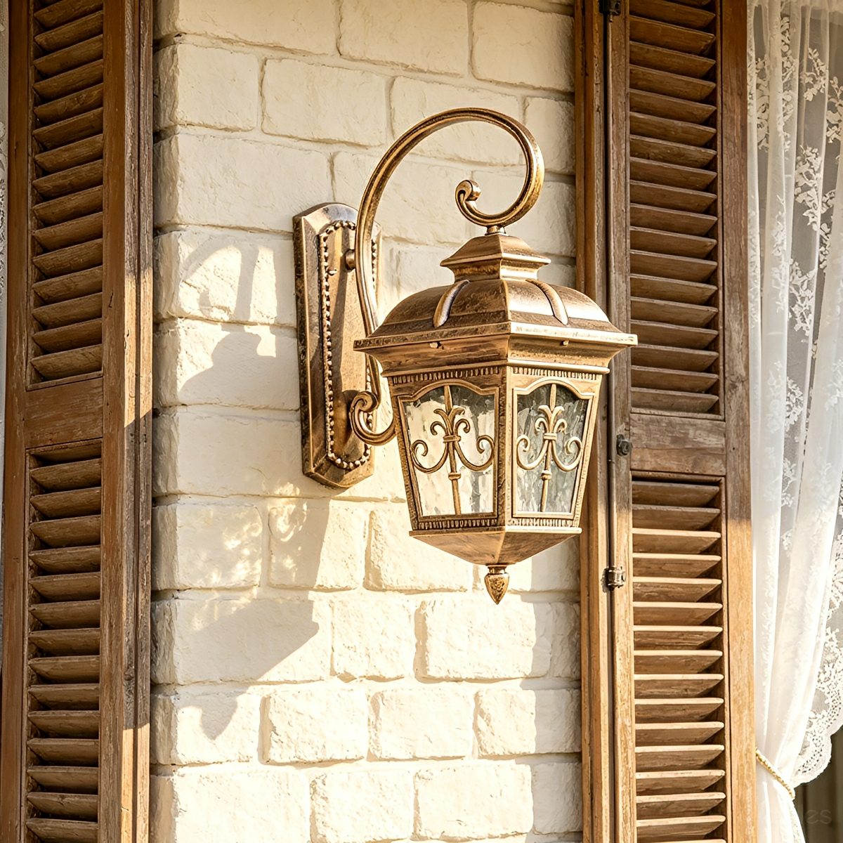 Classic European Outdoor Waterproof Tower Glass Wall Light LED Exterior Sconce