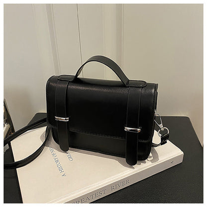 Lightweight Women's Square Mini Bag - Structured Flap, PU Leather, for Everyday Wear