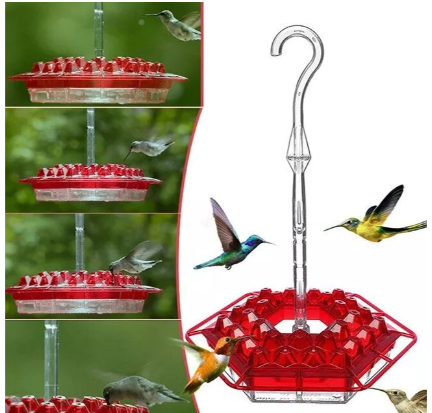 Hummingbird Feeder Ant Proof Outdoor Hanging Perch Hex