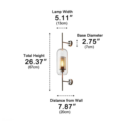 Vintage Luxury Industrial Cylinder Glass LED Wall Sconces