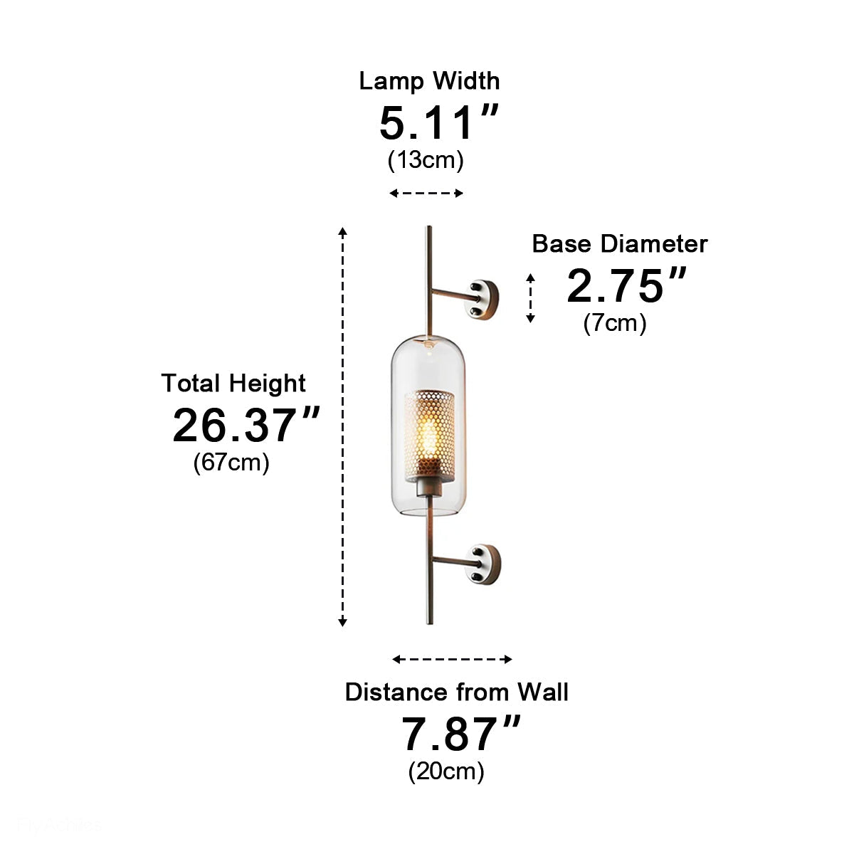 Dimmable Vintage Industrial Cylinder Glass LED Wall Sconces