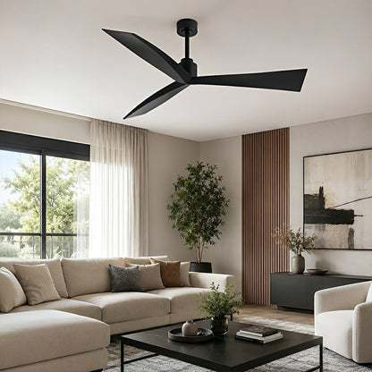 60" Contemporary Architecture Ceiling Fan with 3 Blades - Flare Shack